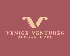 Vintage Feminine Letter V logo design