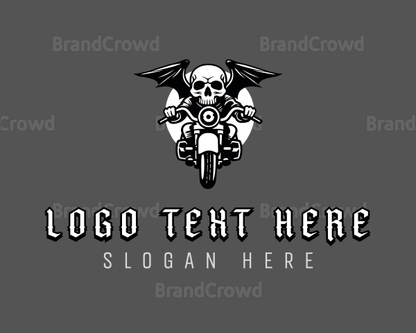 Skull Biker Wings Logo