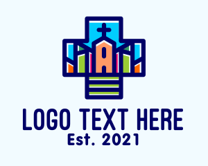 Monastery - Multicolor Catholic Church logo design