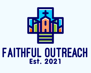 Evangelize - Multicolor Catholic Church logo design