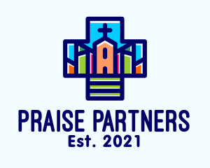 Praise - Multicolor Catholic Church logo design