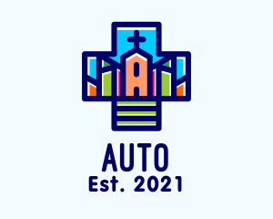 Crucifix - Multicolor Catholic Church logo design