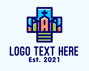 Ministry - Multicolor Catholic Church logo design