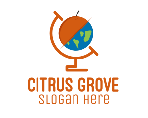 Citrus Fruit Globe  logo design