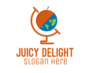 Juicy - Citrus Fruit Globe logo design