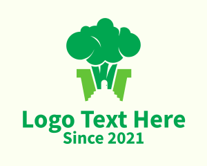 Healthy - Green Broccoli Home logo design