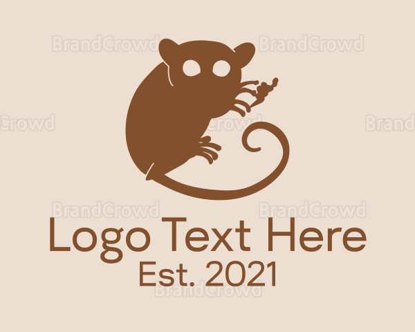 Brown Tarsier Silhouette Logo