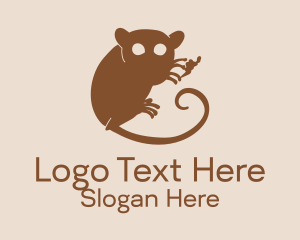 Brown Tarsier Silhouette Logo