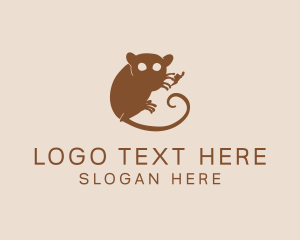Zoology - Brown Tarsier Silhouette logo design
