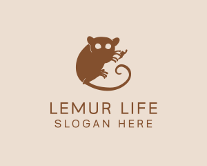 Lemur - Brown Tarsier Silhouette logo design