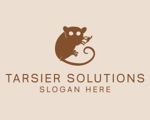 Brown Tarsier Silhouette logo design