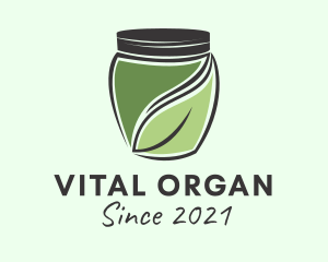 Organic Leaf Jar  logo design