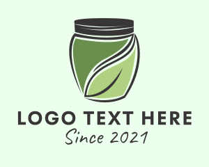 Kombucha - Organic Leaf Jar logo design
