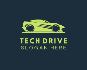 Green Car Speed Drive logo design