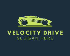 Drive - Green Car Speed Drive logo design