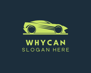 Racecar - Green Car Speed Drive logo design