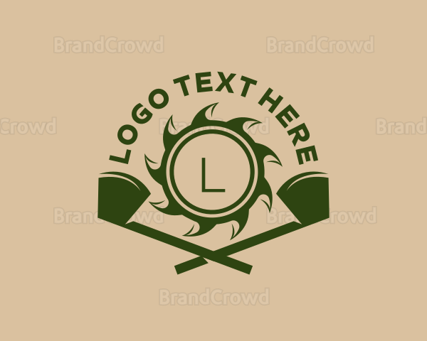 Axe Saw Blade Lumberjack Logo