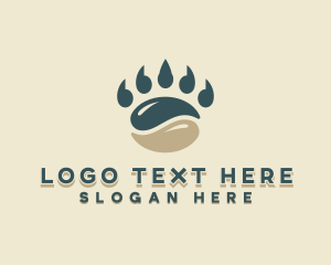 Pet Shop - Paw Coffee Bean logo design