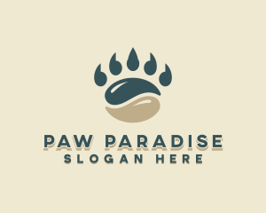 Paw Coffee Bean logo design