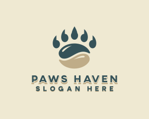 Paw Coffee Bean logo design