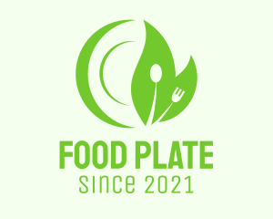 Plate - Green Fork Spoon Plate logo design