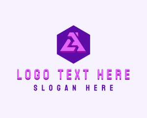 Shape - Tech Software Hexagon Letter A logo design