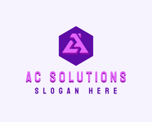 Tech Software Hexagon Letter A logo design