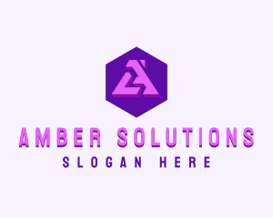 Tech Software Hexagon Letter A logo design