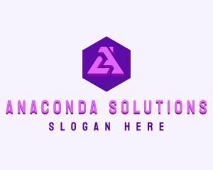 Tech Software Hexagon Letter A logo design