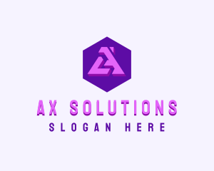 Tech Software Hexagon Letter A logo design