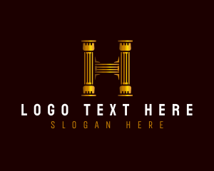 Pillars - Luxury Pillar Letter H logo design