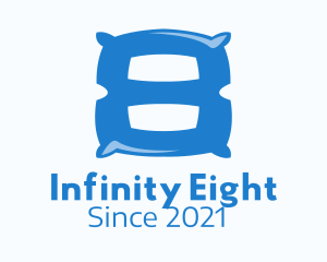 Eight - Blue Pillow Number 8 logo design