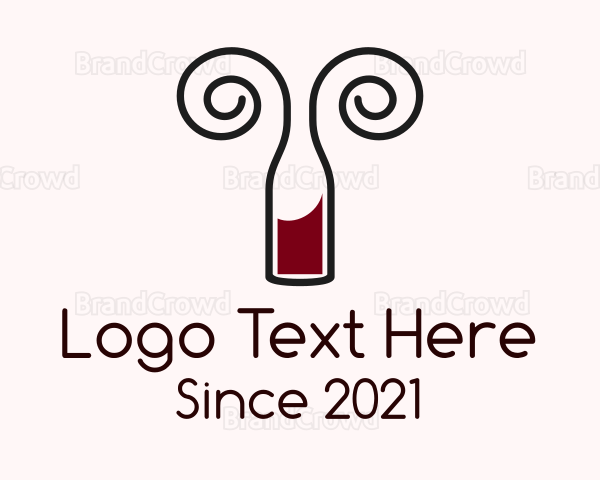 Swirly Wine Bottle Logo