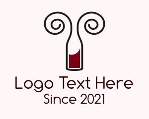 Wine - Swirly Wine Bottle logo design