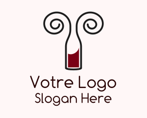 Swirly Wine Bottle  Logo