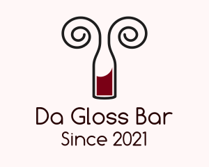 Swirly Wine Bottle  logo design