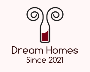 Wine Store - Swirly Wine Bottle logo design