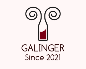 Curl - Swirly Wine Bottle logo design