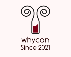 Winemaker - Swirly Wine Bottle logo design