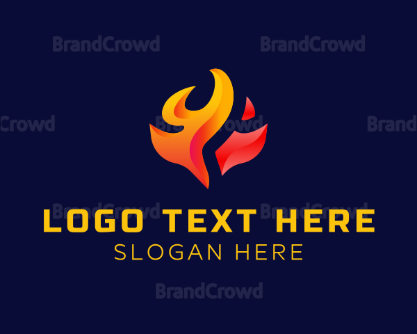 Gradient Fire Flame Logo