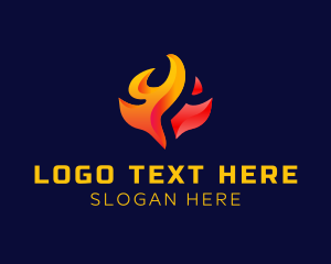 Web Developer - Gradient Fire Flame logo design
