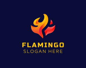 Burning - Gradient Fire Flame logo design