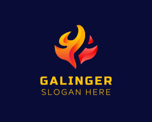 Networking - Gradient Fire Flame logo design