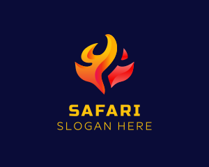 Entertainment - Gradient Fire Flame logo design