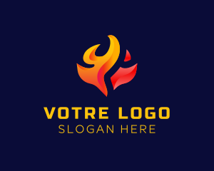 Fintech - Gradient Fire Flame logo design