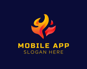 Software - Gradient Fire Flame logo design