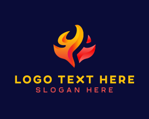 Developer - Gradient Fire Flame logo design