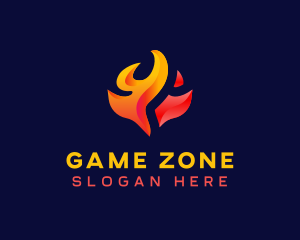 Gradient Fire Flame logo design