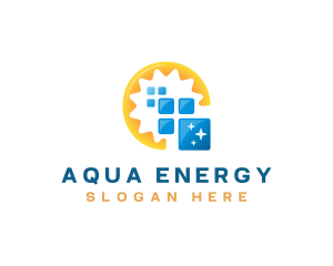 Solar Panel Energy Renewable logo design