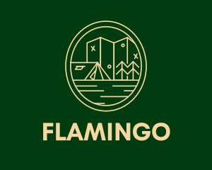 Camping Grounds - Minimalist Camping Site logo design